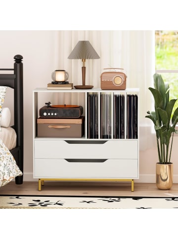 COSTWAY Plattenspielerständer in Weiß