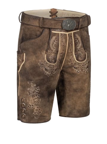 Nübler Lederhose kurz Heinz in Braun