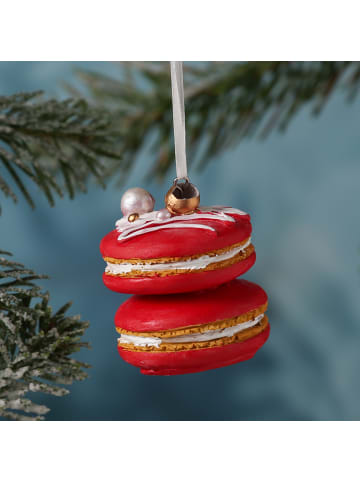 MARELIDA Baumschmuck Macaron Keks Anhänger in rot