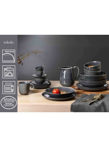 Ritzenhoff & Breker 6er Set Espressotassen mit Untertassen Toledo 90 ml in dunkelgrau