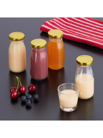 relaxdays 24 x Flasche in Transparent/ Gold - 150 ml