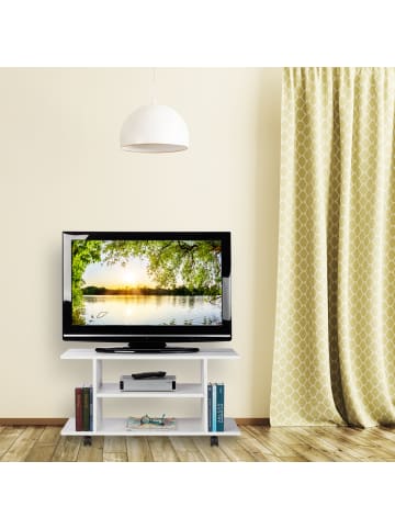 relaxdays TV Board in Weiß - (B)80 x (H)40 x (T)40 cm