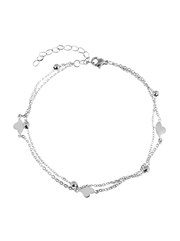 Adeliás Damen Armband – Herz aus Edelstahl 24+5 cm in silber