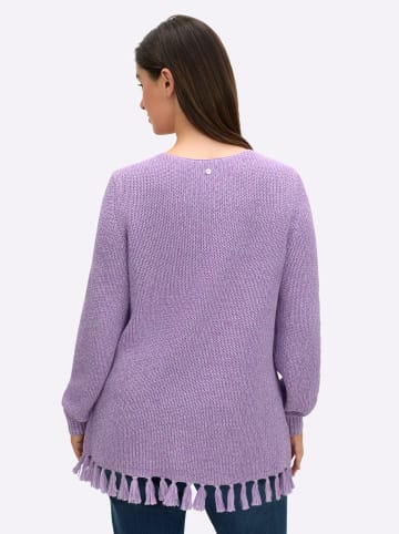 sheego V-Ausschnitt-Pullover in lavendel-meliert