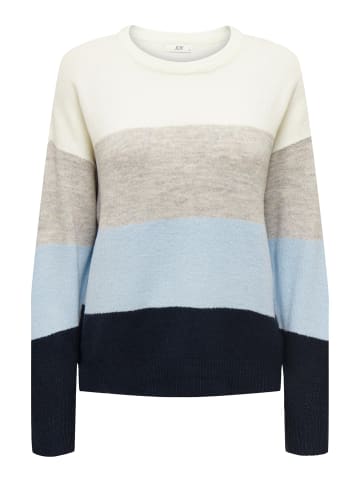 JACQUELINE de YONG Gestreifter Feinstrick Pullover Langarm Sweater JDYNEWELANOR in Blau