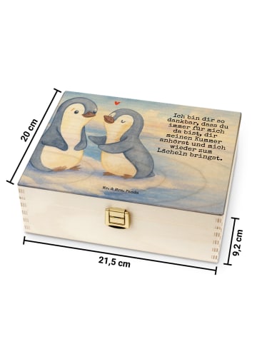 Mr. & Mrs. Panda Tee Box Pinguine trösten Design mit Spruch in Weiß