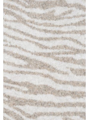 Faera Schal Zebramuster Dreiecksform Spitze Enden in Beige
