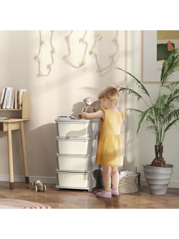 HOMCOM Schubladenschrank drei Ebenen