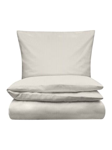 MELA Perkal Bettwäsche Set Style MAJULI Stripes in birke - naturweiss gestreift