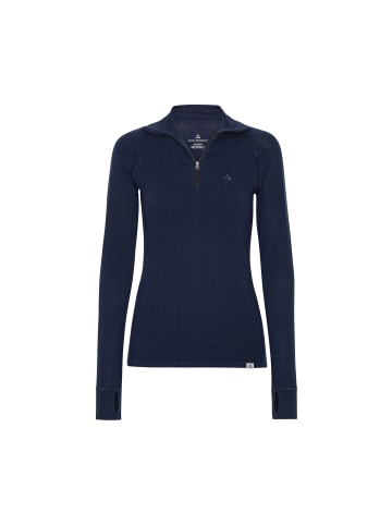 DANISH ENDURANCE Langarmshirt Merino Halfzip in dark navy