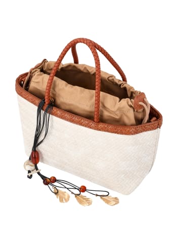usha FESTIVAL Women Bucket Bag in Offwhite Camel