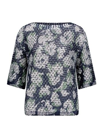 Betty Barclay Strickpullover mit Print in Dark Blue/Beige