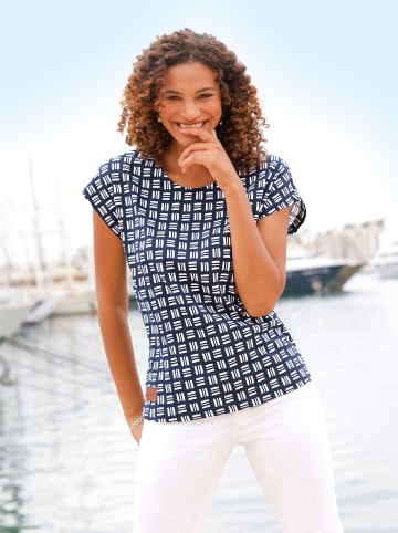 WITT WEIDEN Print-Shirt in marine-ecru-bedruckt