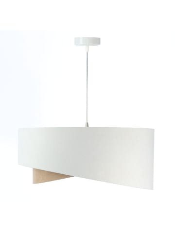 Licht-Erlebnisse Pendelleuchte Ø 50 x (T)102 cm in Weiß Beige Gold