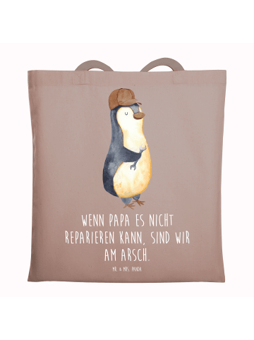 Mr. & Mrs. Panda Tragetasche Wenn Papa es nicht reparieren kann,... in Braun Pastell