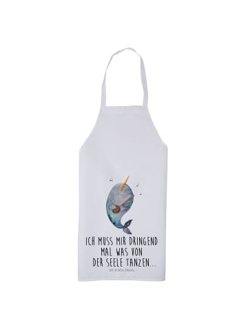 Mr. & Mrs. Panda Schürze Narwal Gitarre mit Spruch in Weiß