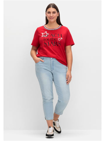 sheego Kurzarmshirt in rot bedruckt