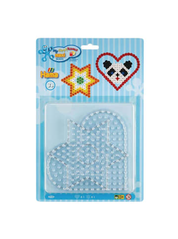 Hama 2tlg. Set: Blister Maxi-Stiftplatten, Herz, Stern in transparent