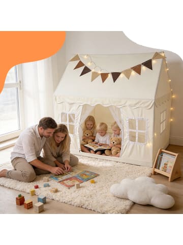 Spielzelt in Beige - (B)125 x (H)130 x (T)95 cm