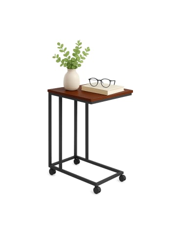 relaxdays Beistelltisch in Braun/ Schwarz - (B)50 x (H)68 x (T)35 cm