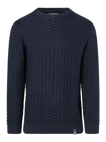 Timezone Strickpullover Rundhals 3D Muster Regular Fit in Dunkelblau