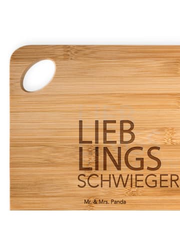 Mr. & Mrs. Panda Frühstücksbrettchen Schwiegermutter mit Spruch in Braun