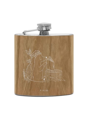 Mr. & Mrs. Panda Flachmann Igel Federschmuck ohne Spruch in Braun