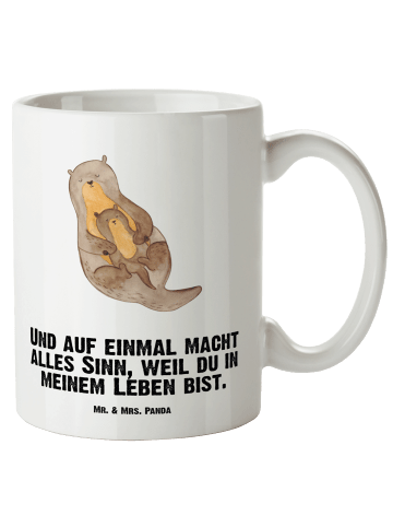 Mr. & Mrs. Panda XL Tasse Otter Kind mit Spruch in Weiß