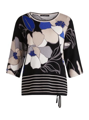 Betty Barclay Feinstrickpullover mit Blumenprint in Schwarz/Blau