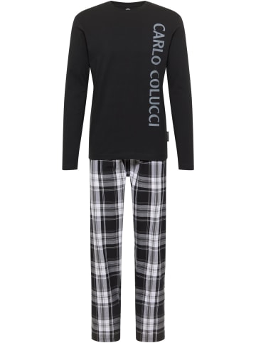 Carlo Colucci Pyjama D'Alpaos in Schwarz / Grau