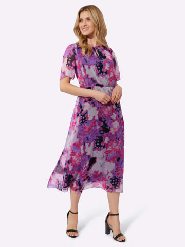Sieh an! Druckkleid in lila-fuchsia-bedruckt