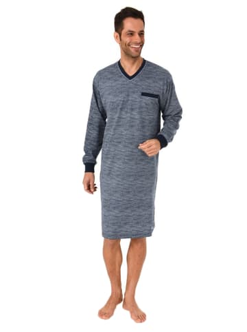 NORMANN Nachthemd langarm Bündchen print - 70199 in blau