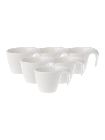 Villeroy & Boch 6er Set Mokka-/Espressotassen Flow in 100 ml in weiß