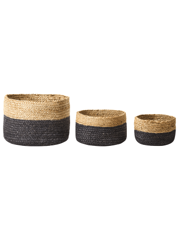 Beliani 3er-Set Bad-Kleinaufbewahrung JABAR in /Schwarz/Beige