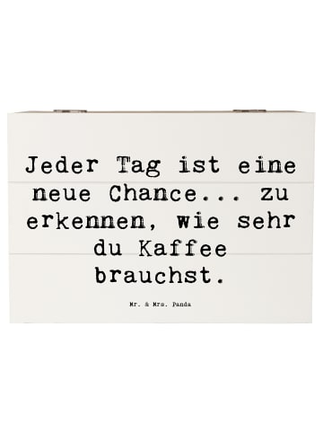 Mr. & Mrs. Panda Holzkiste Spruch Motivation und Kaffee mit Spruch in Weiß