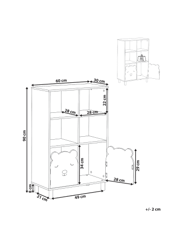 Beliani Bücherregal NOBBY in Grün/Braun - (W) 60 x (H) 90 x (L) 30 cm