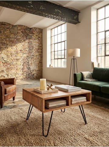 KADIMA DESIGN Couchtisch 60x60x40 cm Massivholz / Metall Design Sofatisch