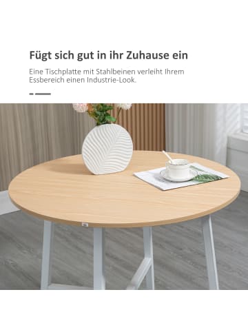 HOMCOM Esstisch in Naturholz 80L x 80B x 76H cm