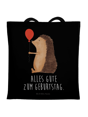 Mr. & Mrs. Panda Tragetasche Igel Luftballon mit Spruch in Schwarz
