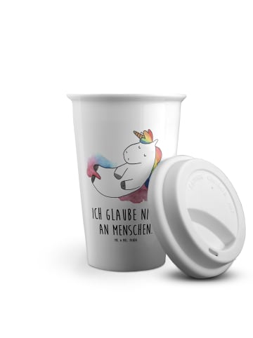 Mr. & Mrs. Panda To Go Becher Einhorn Wolke 7 mit Spruch in Weiß