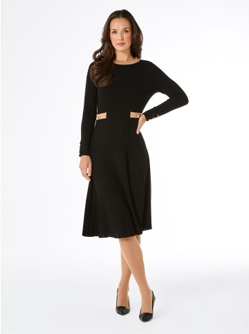 creation L Strickkleid in schwarz-camel-gemustert