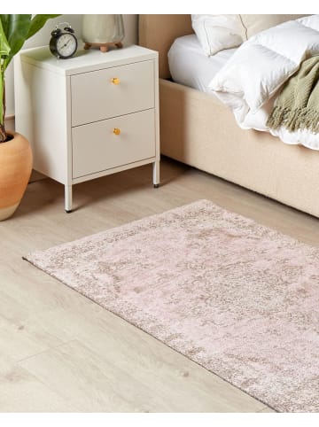 Beliani Kurzflor MATARIM in Rosa/Beige - (W) 80 x (H) 80 x (L) 150 cm