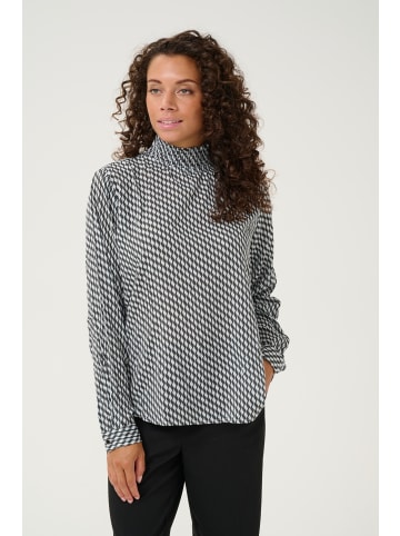 Kaffe Langarm-Bluse KAamber in Grey_CelestialBlue Wavy Print