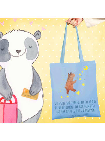 Mr. & Mrs. Panda Tote Bag Mutig zu sich selbst stehen mit Spruch in Sky Blue