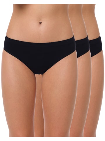 Yenita® Hüftslip 3er Set, Seamless, Mikrofaser in schwarz