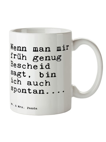 Mr. & Mrs. Panda Kaffeebecher Wenn man mir früh... mit Spruch in Weiß