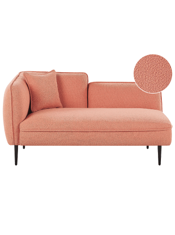 Beliani Chaiselongue CHEVANNES in Rosa/Schwarz - (W) 138 x (H) 74 x (L) 77 cm