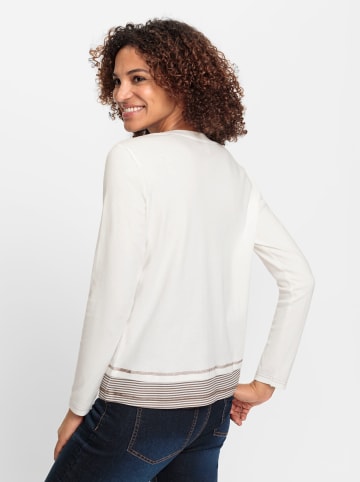 WITT WEIDEN Shirt in ecru-dunkeltaupe-geringelt