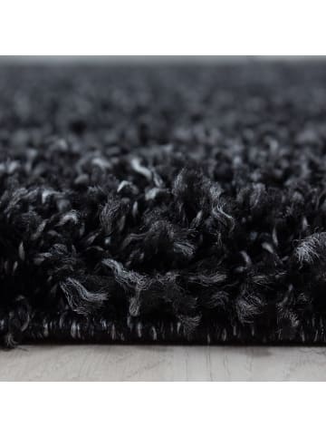 KADIMA DESIGN Teppich Hochflor Shaggy Waschbar Einfarbig RHEIN Strapazierfähig in Anthrazit