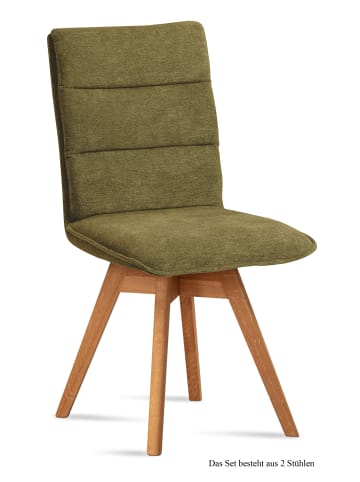 58 aufm Kessel ESSZIMMERSTUHL drehbar (2er-Set) Dorle 47x92x60 Eiche geölt/Olivgrün